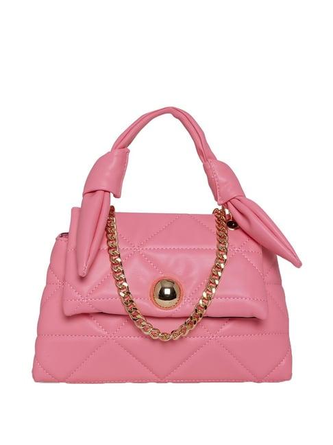 call it spring daisee670 pink quilted medium satchel handbag