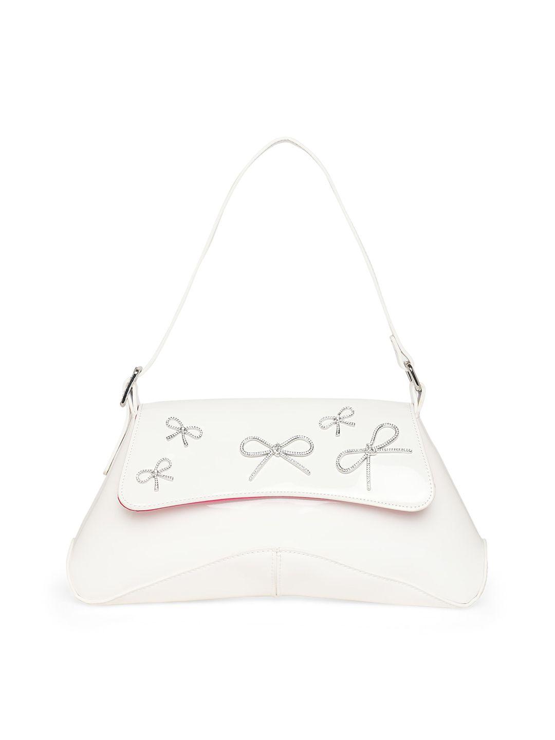 call it spring embellished bucket shoulder bag with bow detail
