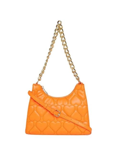 call it spring orange solid medium shoulder bag