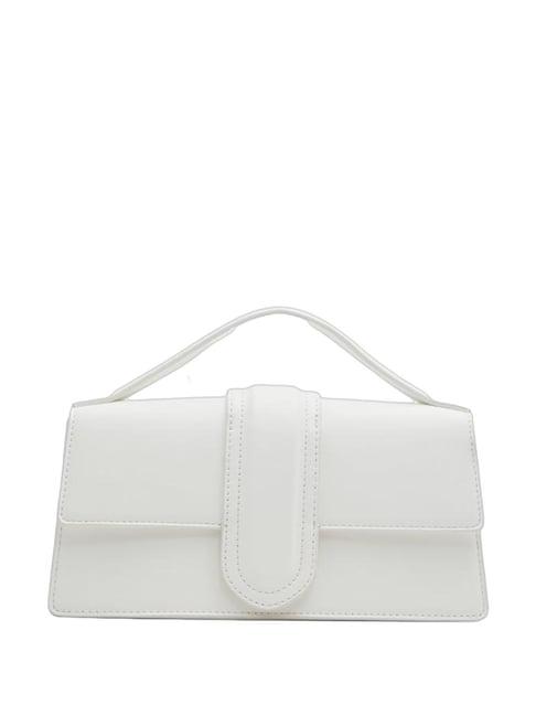 call it spring white solid handbag