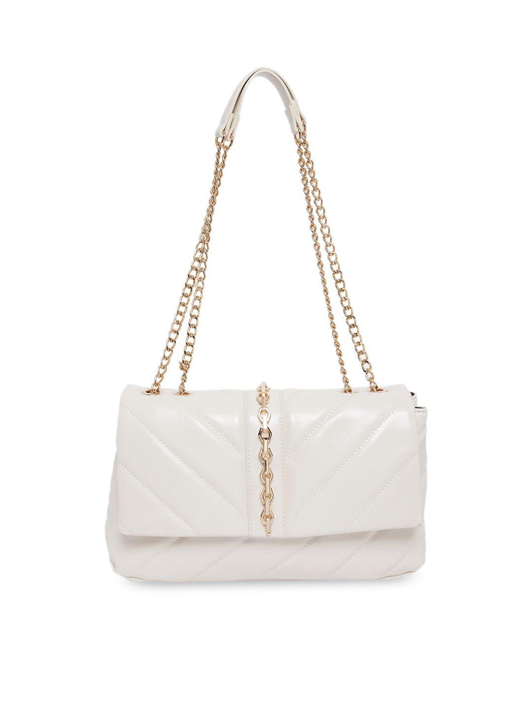 call it spring women cream-coloured structured shoulder bag with quilted