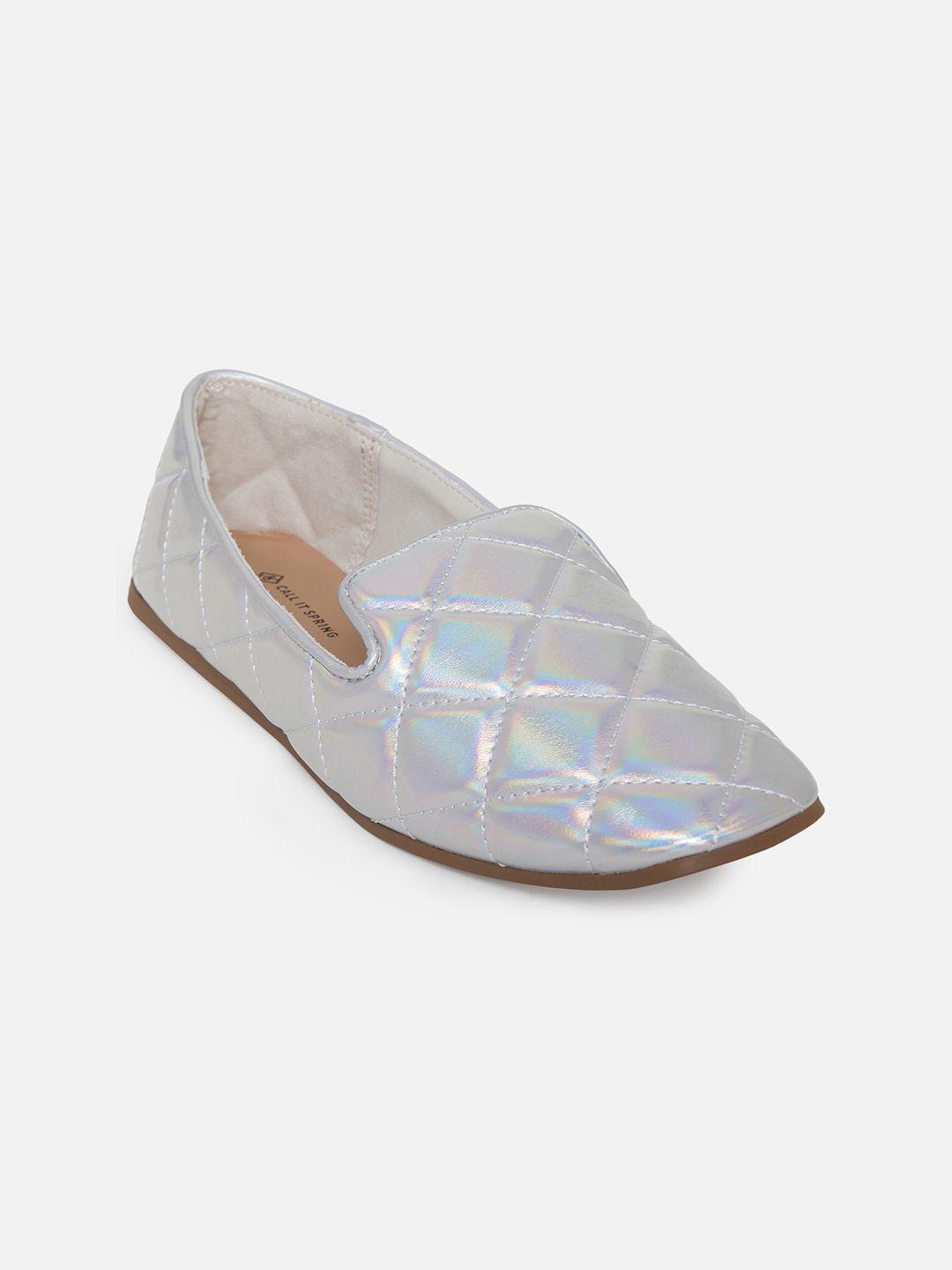 call it spring women silver-toned printed espadrilles