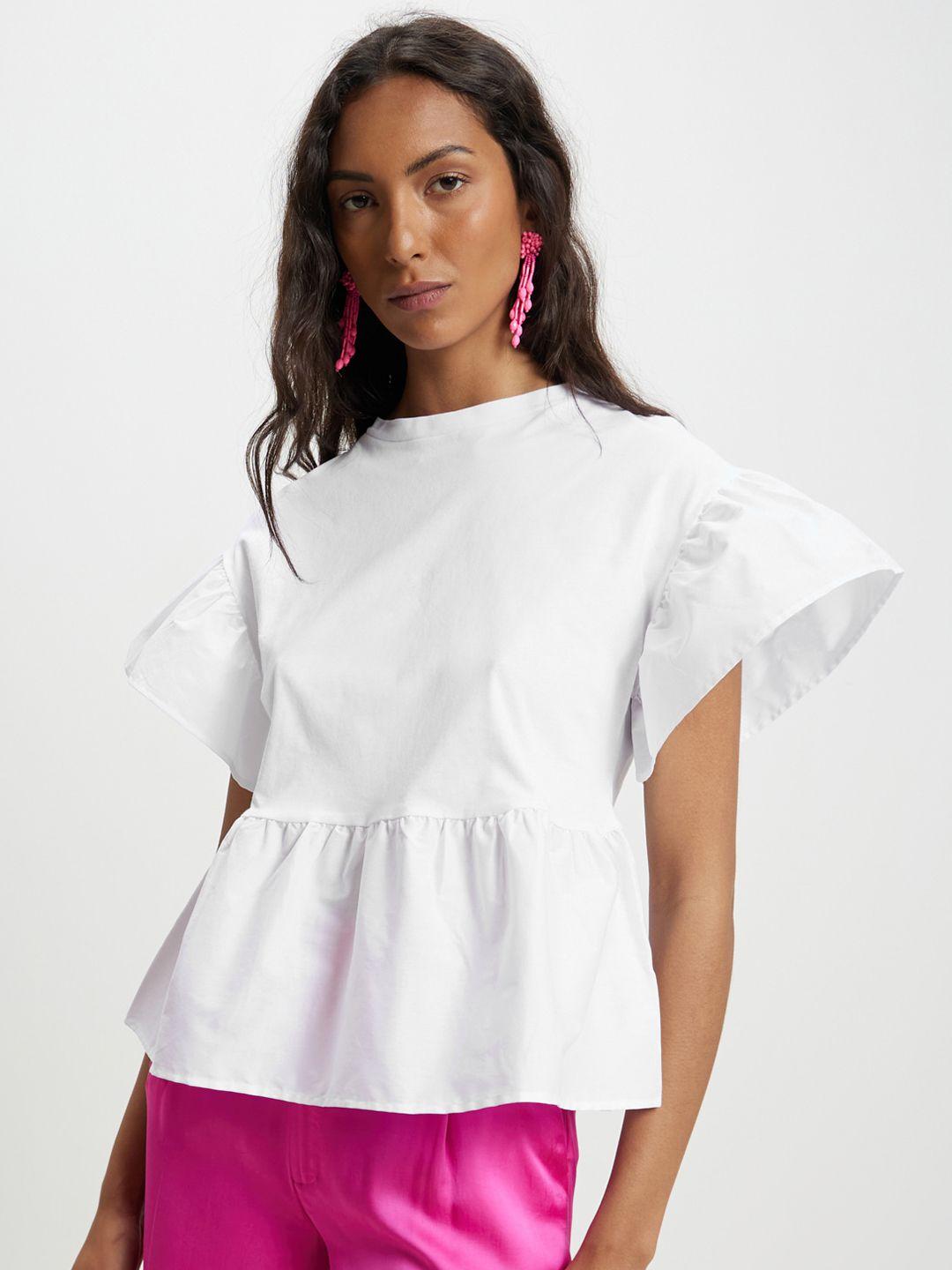 calliope flared sleeve cotton longline top