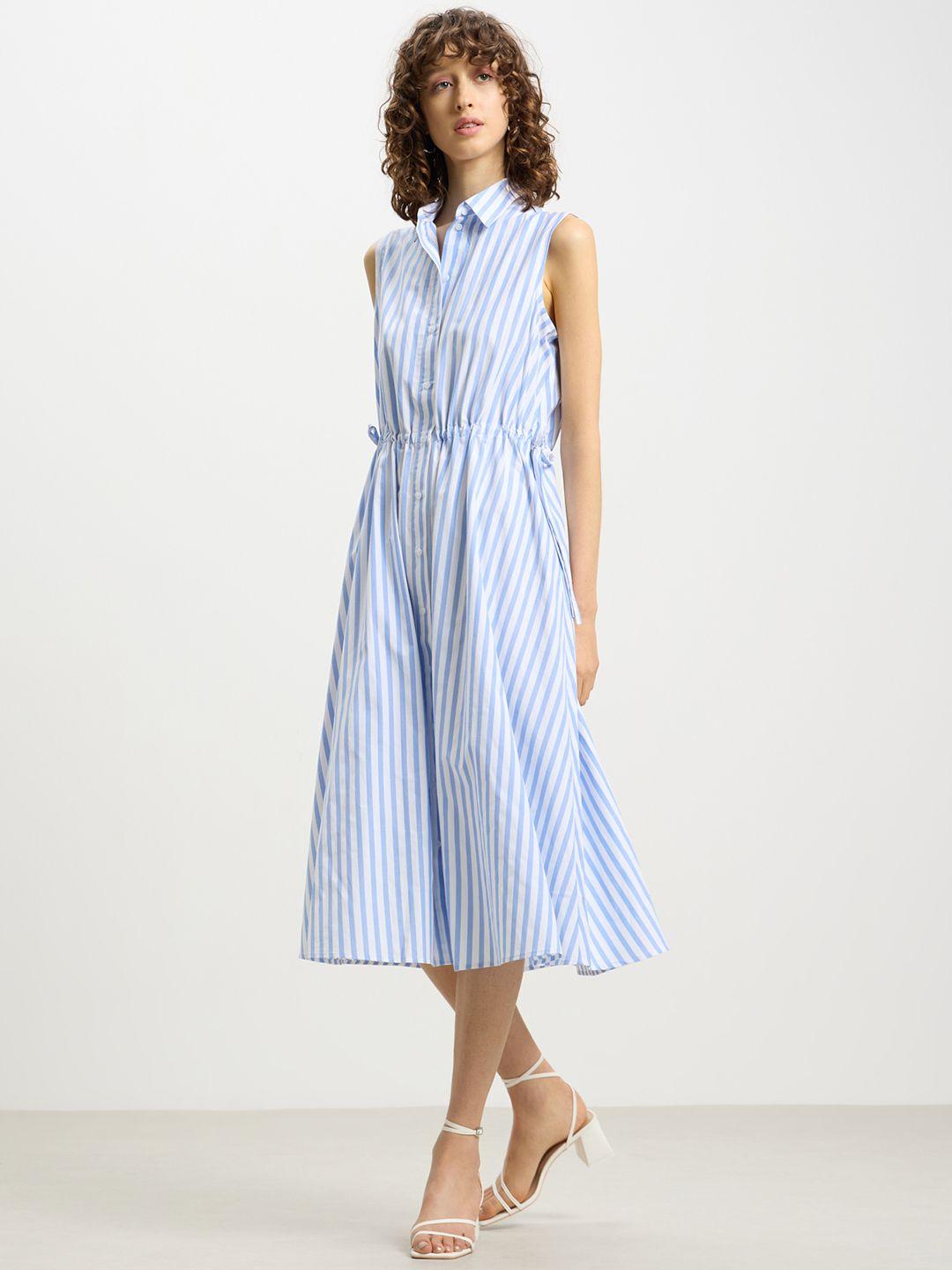 calliope striped a-line midi dress