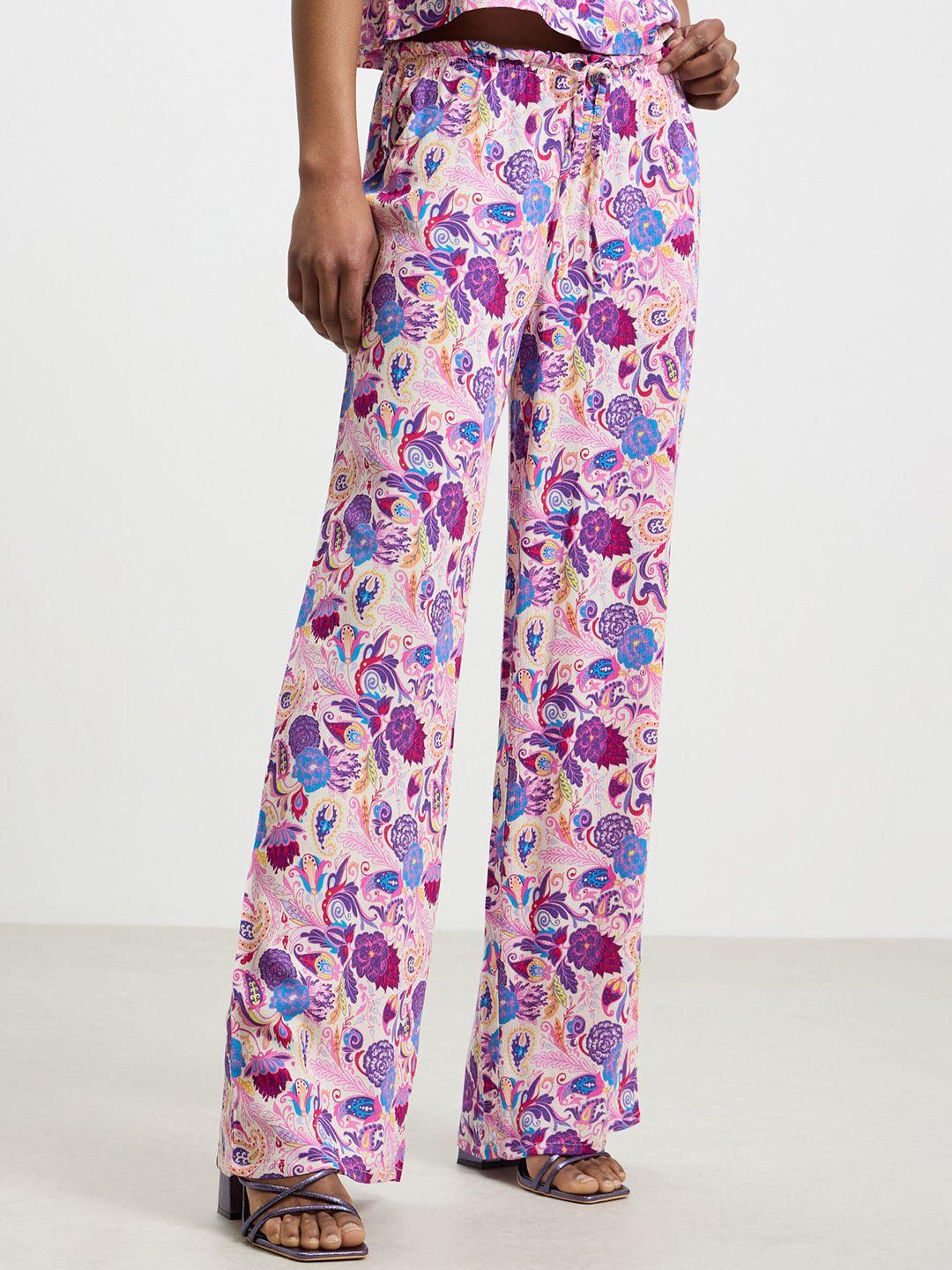 calliope women floral printed parallel trouser