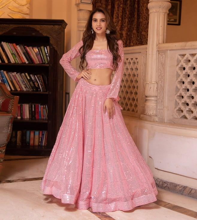 calmna bebo pink sequin lehenga set