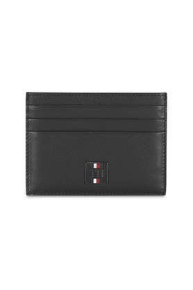 calogero leather formal men's card holder - black