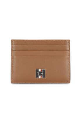 calogero leather formal men's card holder - tan