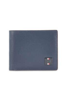 calogero leather formal men's two fold wallet - navy