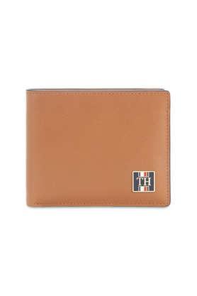 calogero leather formal men's two fold wallet - tan