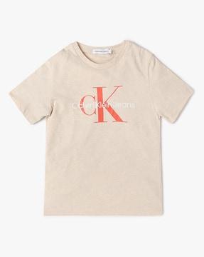 calv girls tshirts heather beige 10