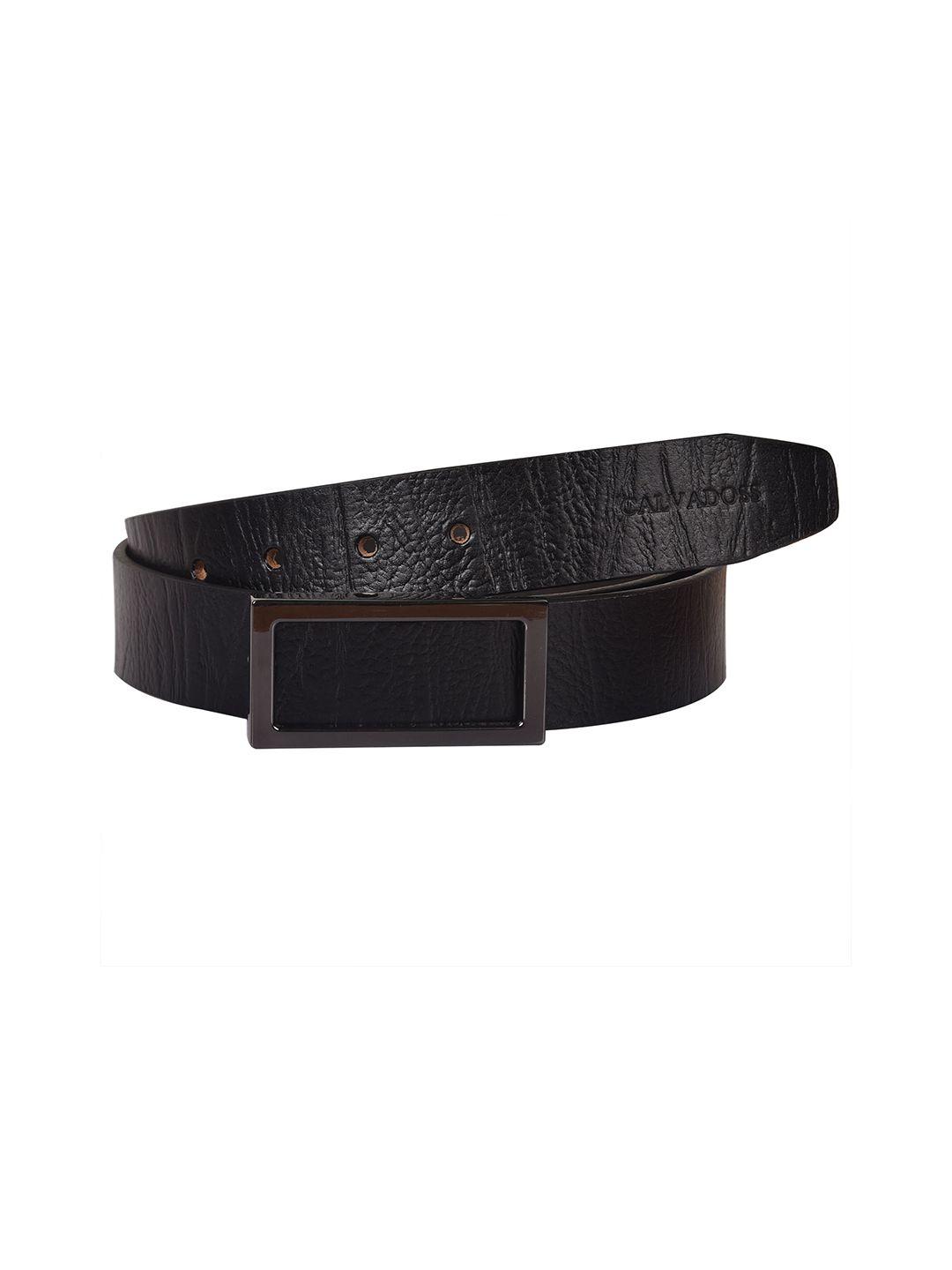 calvadoss girls black textured leather belt