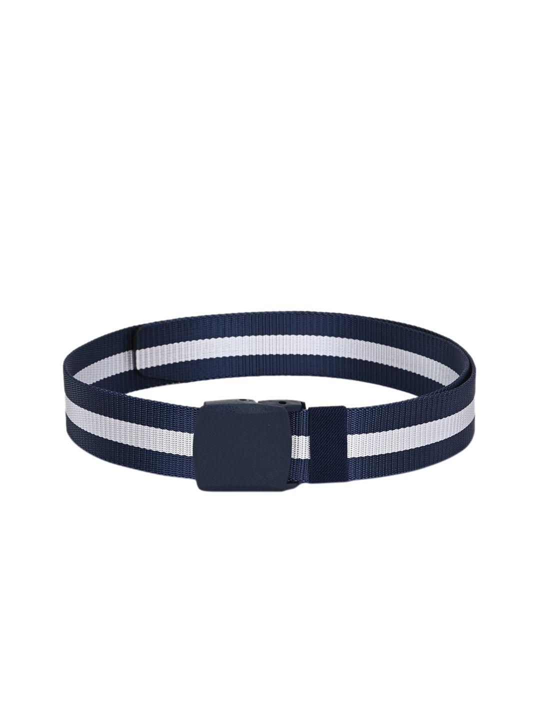 calvadoss men blue & white striped belt
