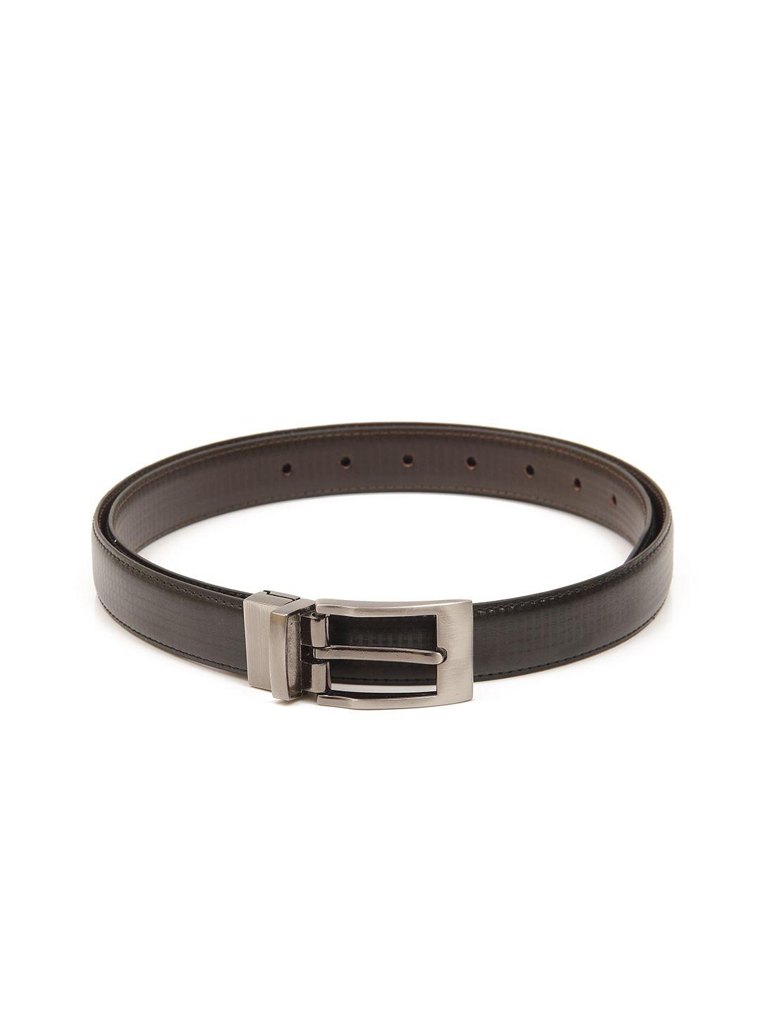 calvadoss girl's black textured pu reversible formal belt