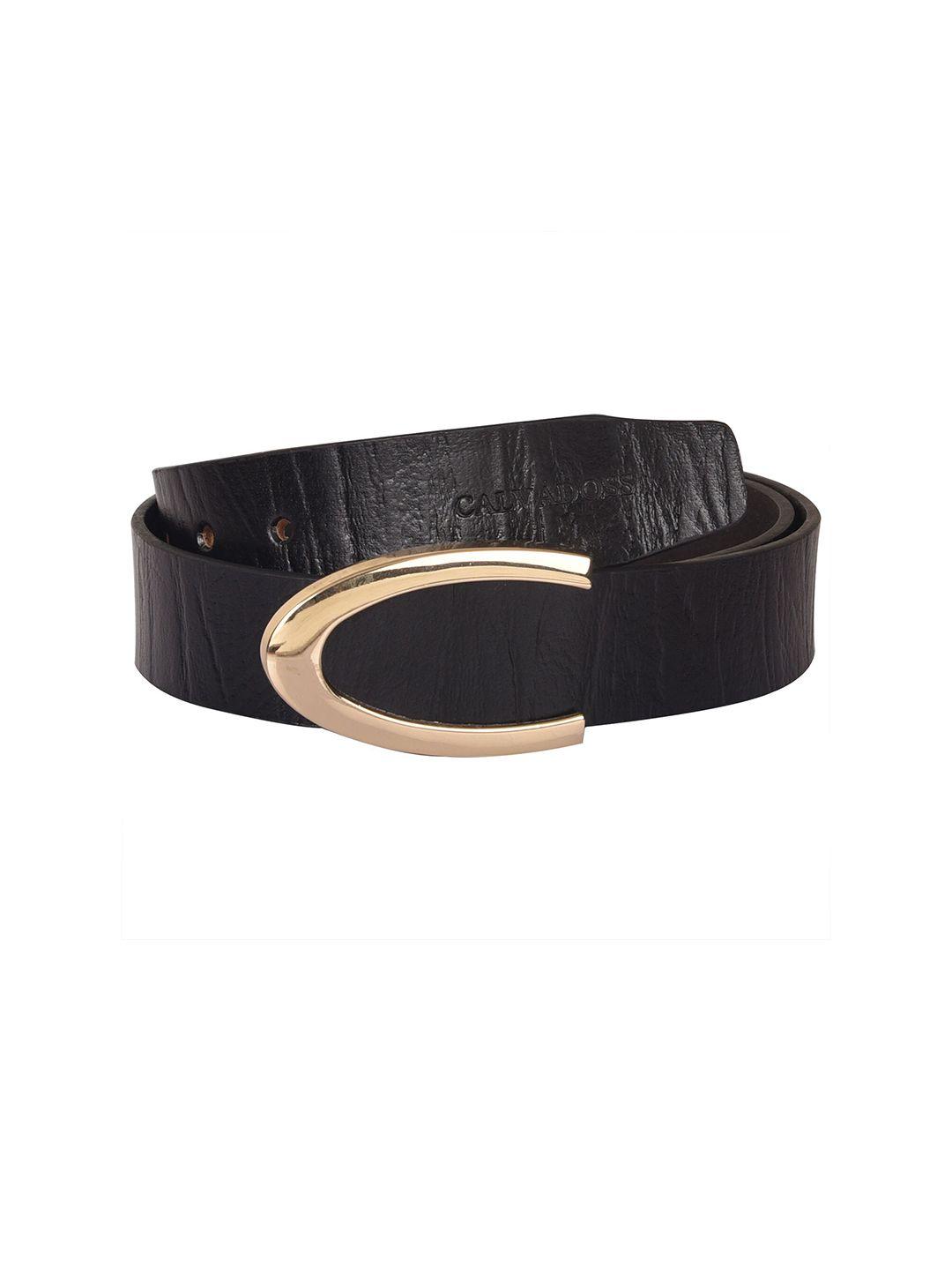 calvadoss girls black textured leather belt