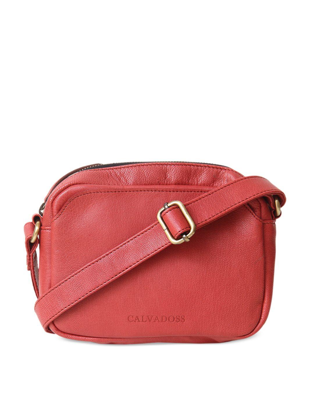 calvadoss leather structured sling bag