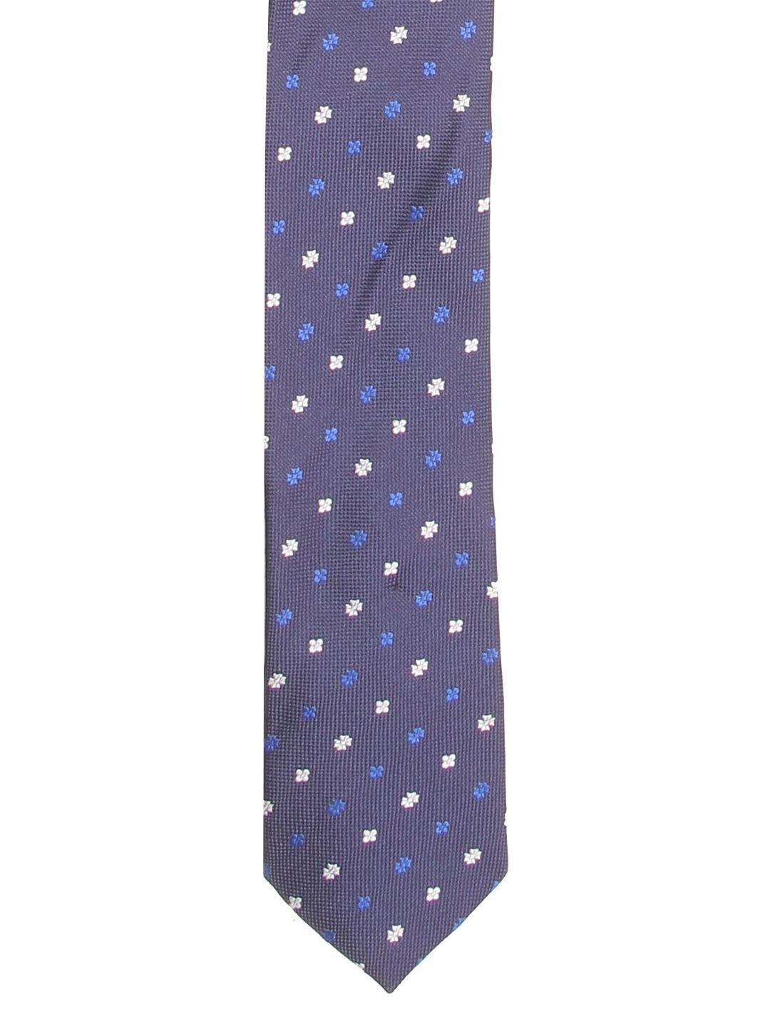 calvadoss men blue & beige woven design broad tie