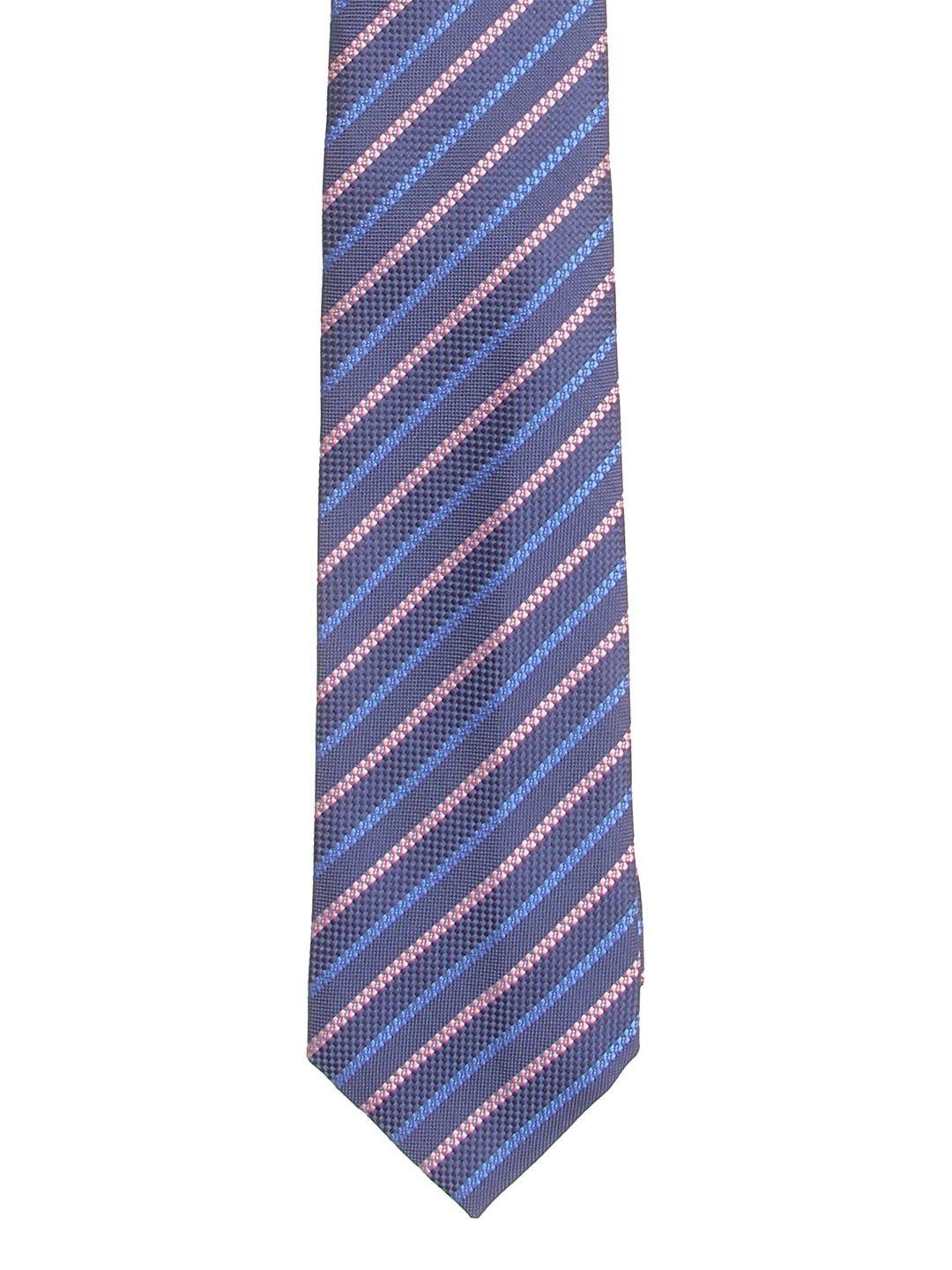 calvadoss men blue & pink striped broad tie