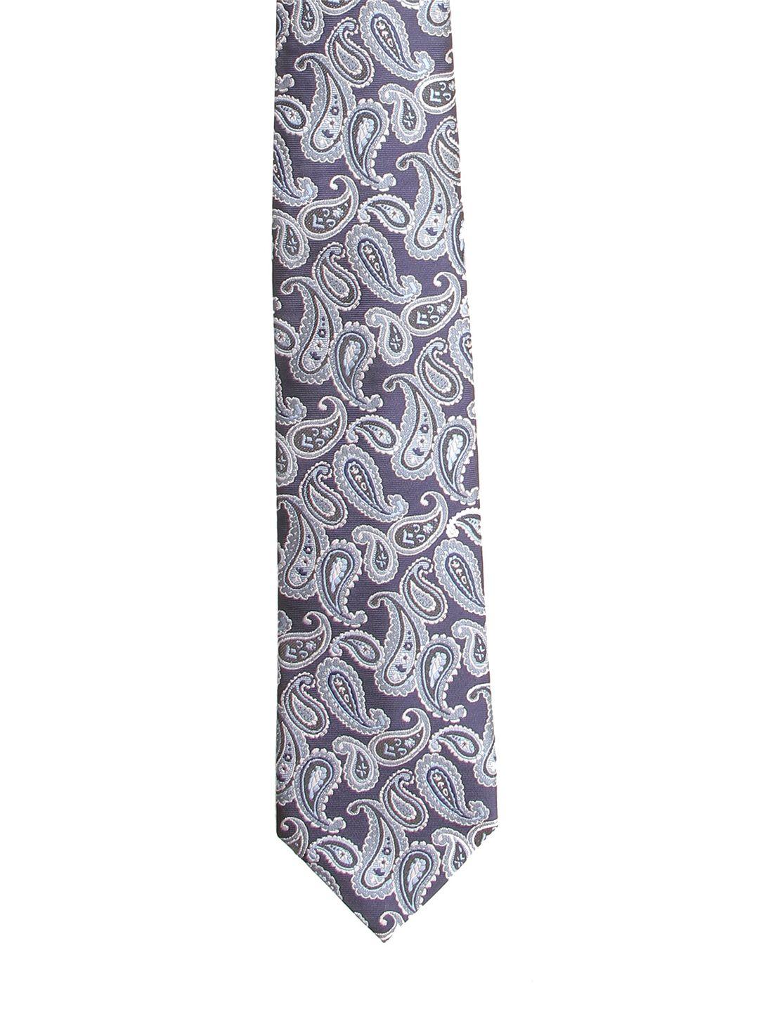 calvadoss men blue woven design broad tie