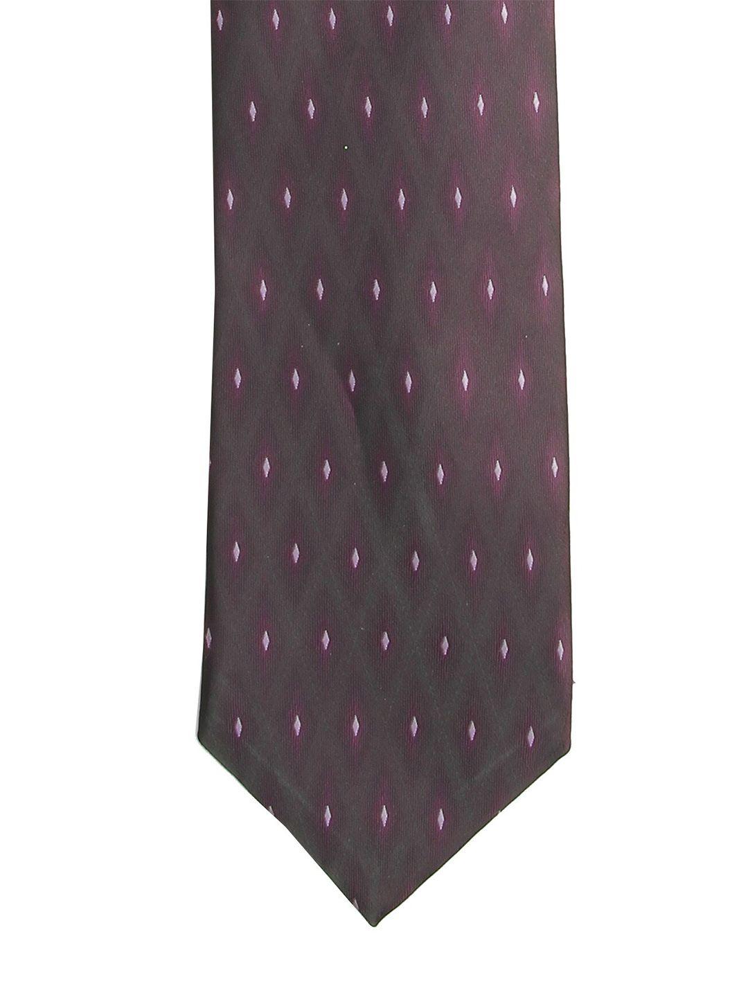 calvadoss men purple & black woven design broad tie