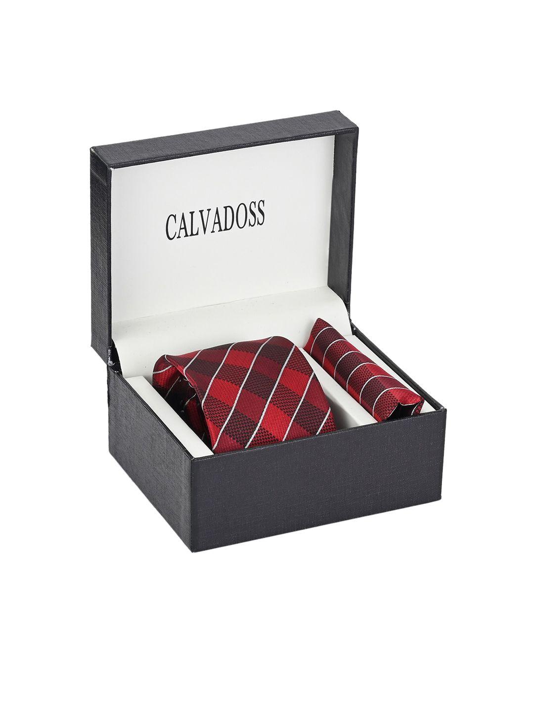calvadoss men red  & black accessory gift set