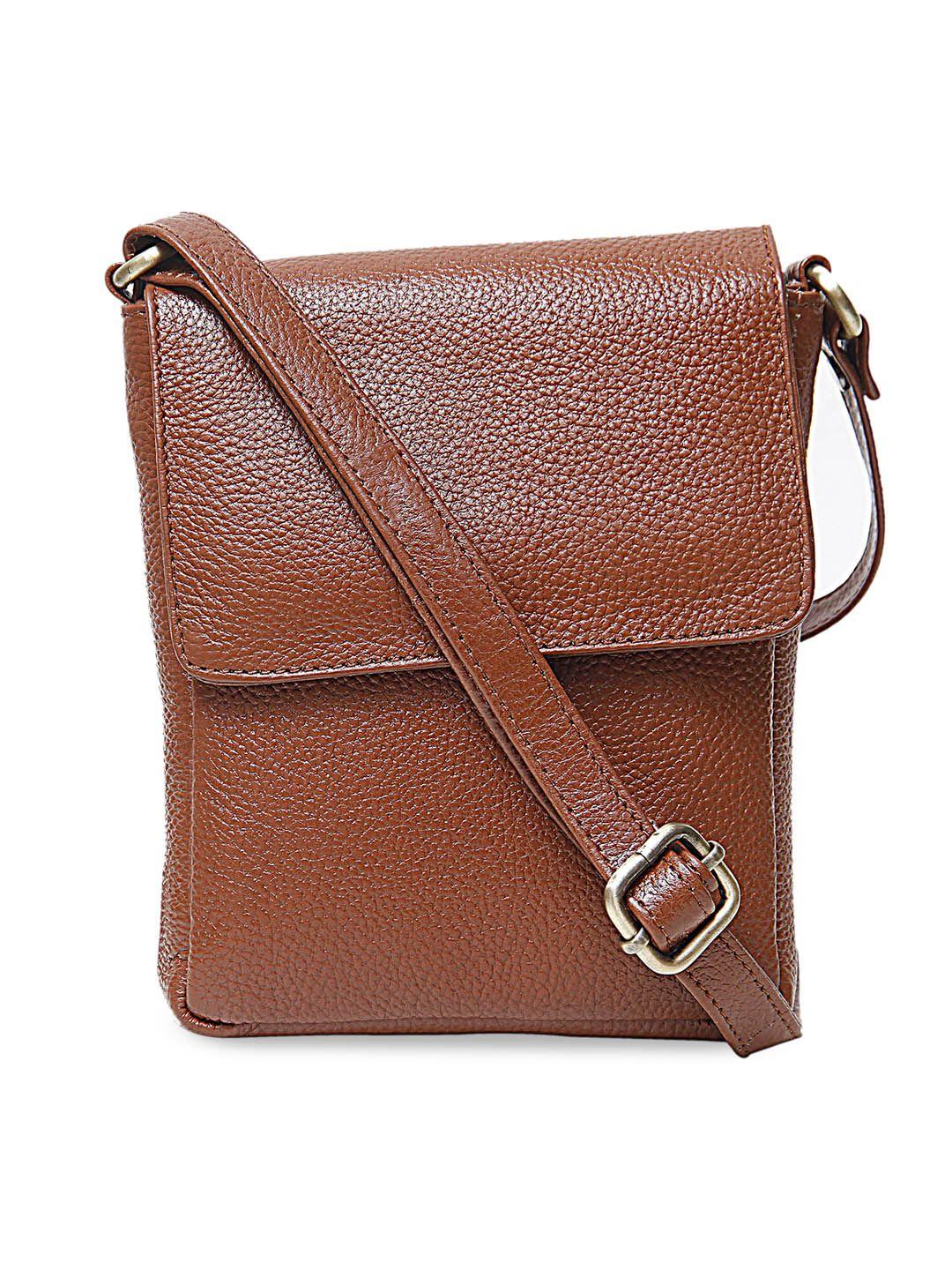 calvadoss textured leather structured sling bag
