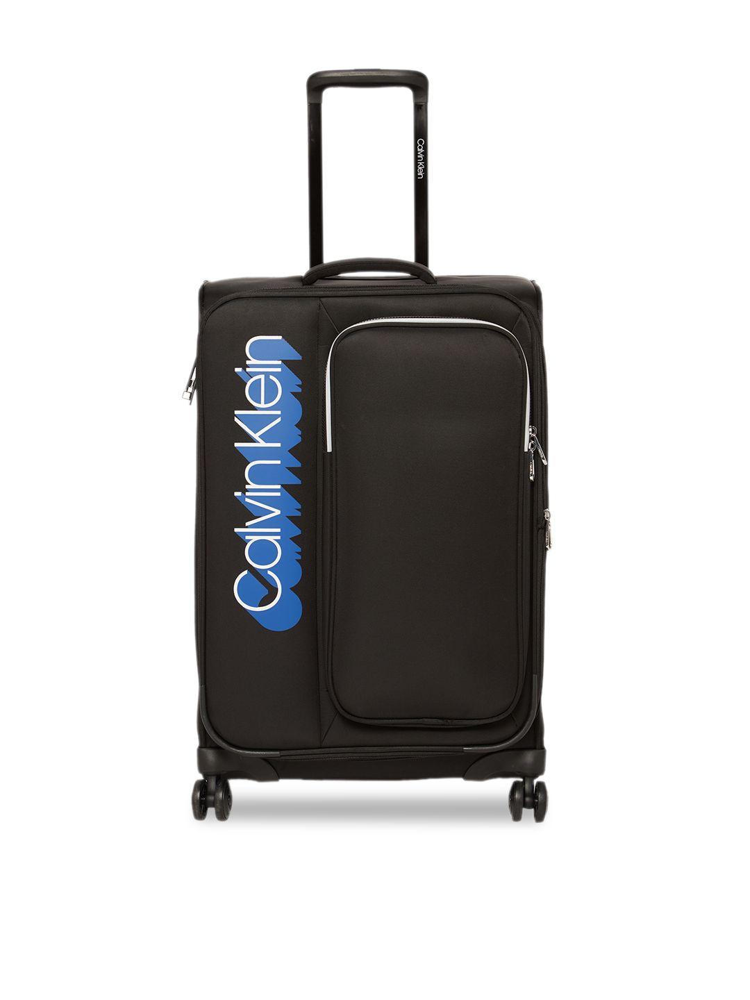 calvin klein black solid sky shadow  soft-sided medium trolley suitcase