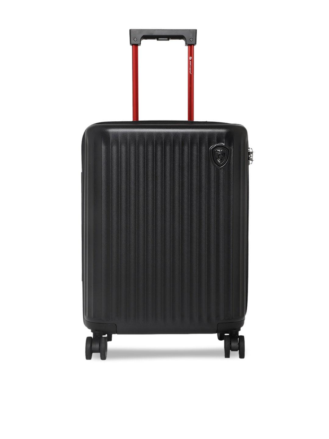 calvin klein black textured hard-sided cabin trolley suitcase