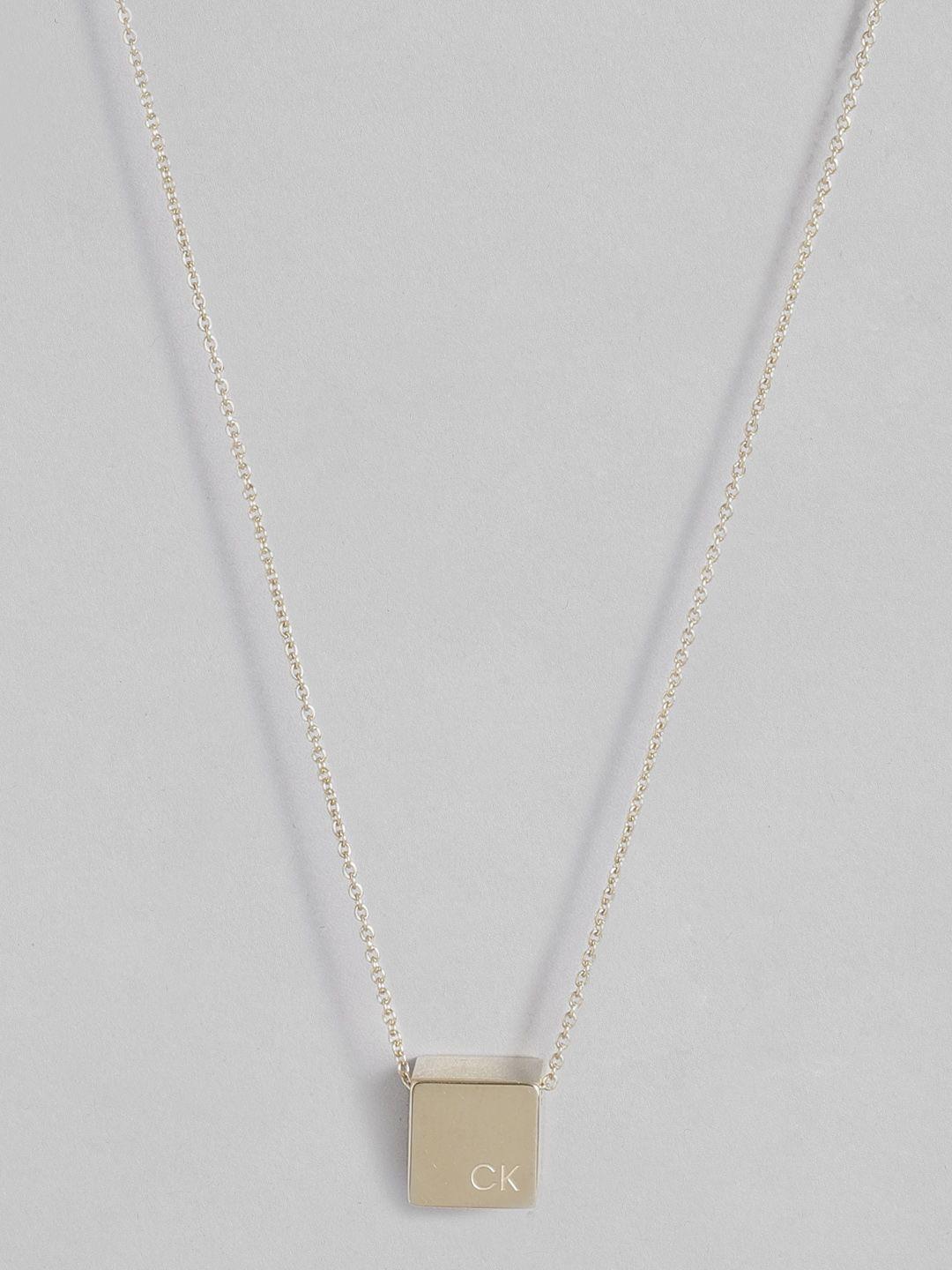 calvin klein geometric pendant with chain