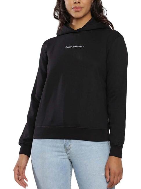 calvin klein jeans black regular fit hoodie