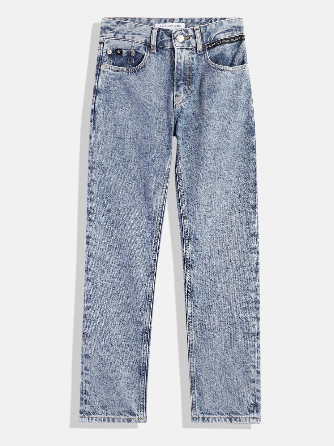 calvin klein jeans boys heavy fade pure cotton jeans