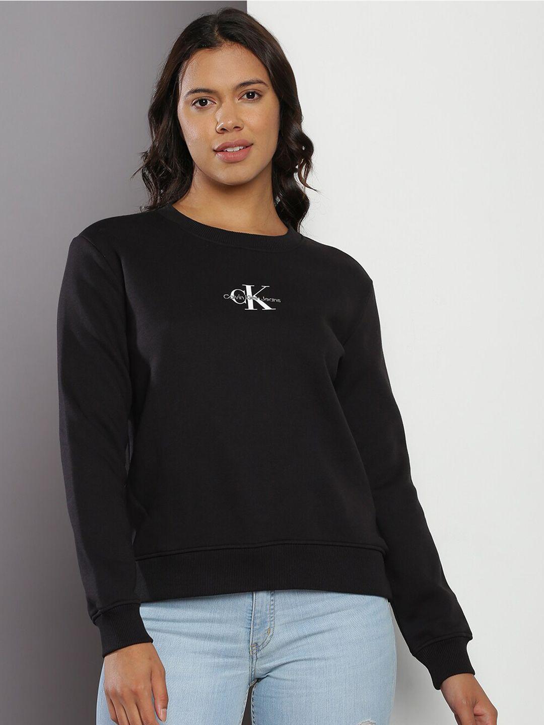 calvin klein jeans brand logo embroidered pullover sweatshirt