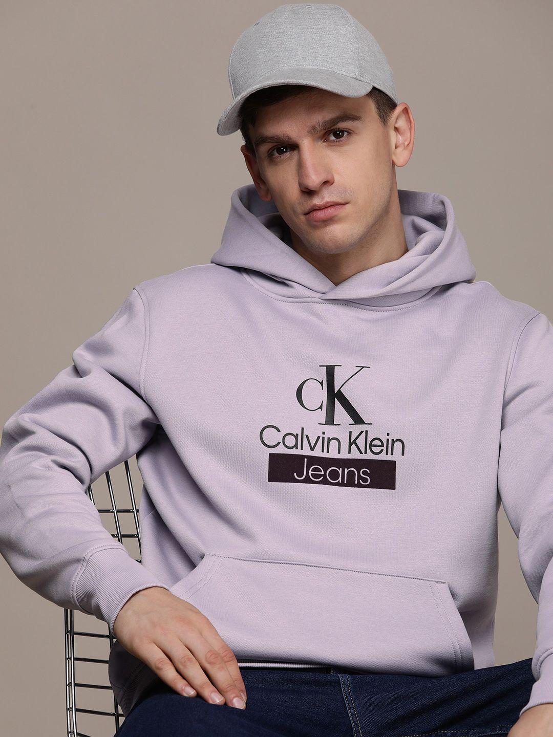 calvin klein jeans brand logo printed hooded sweatshirt