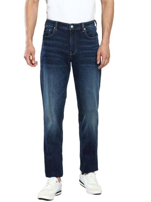 calvin klein jeans dark blue stone shank cotton slim fit jeans
