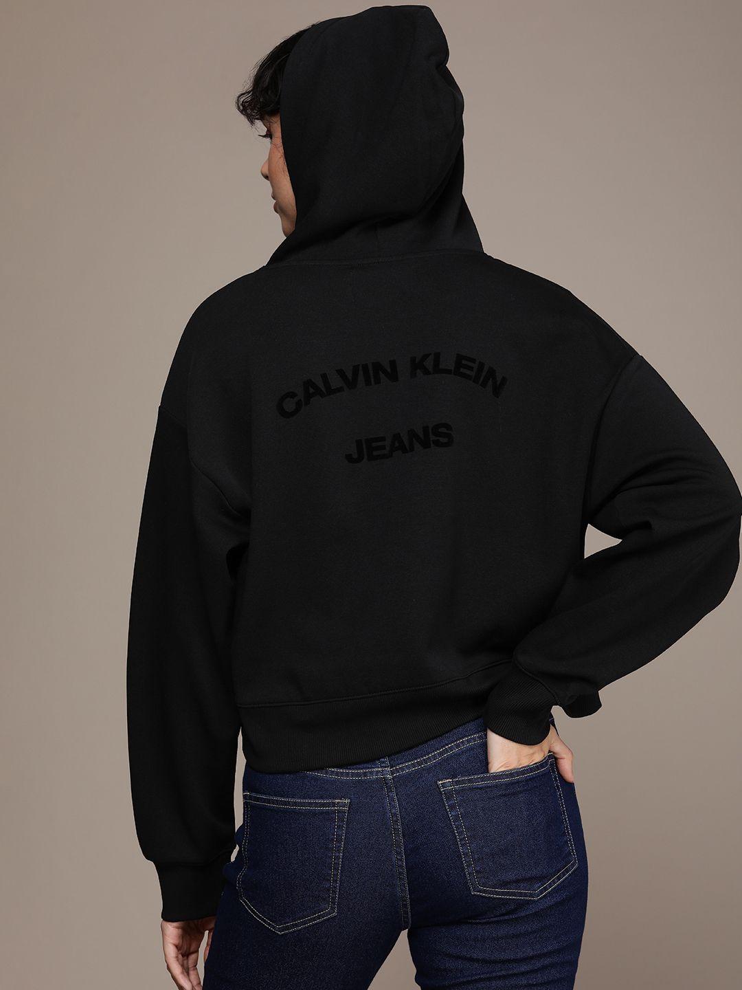 calvin klein jeans embroidered hooded sweatshirt