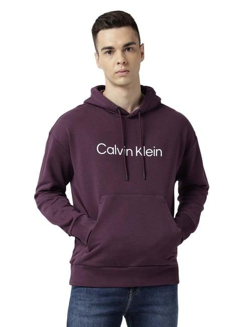 calvin klein jeans italian plum printed comfort fit hoodie