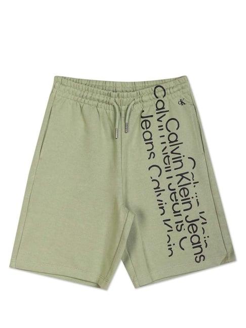 calvin klein jeans kids green cotton printed shorts