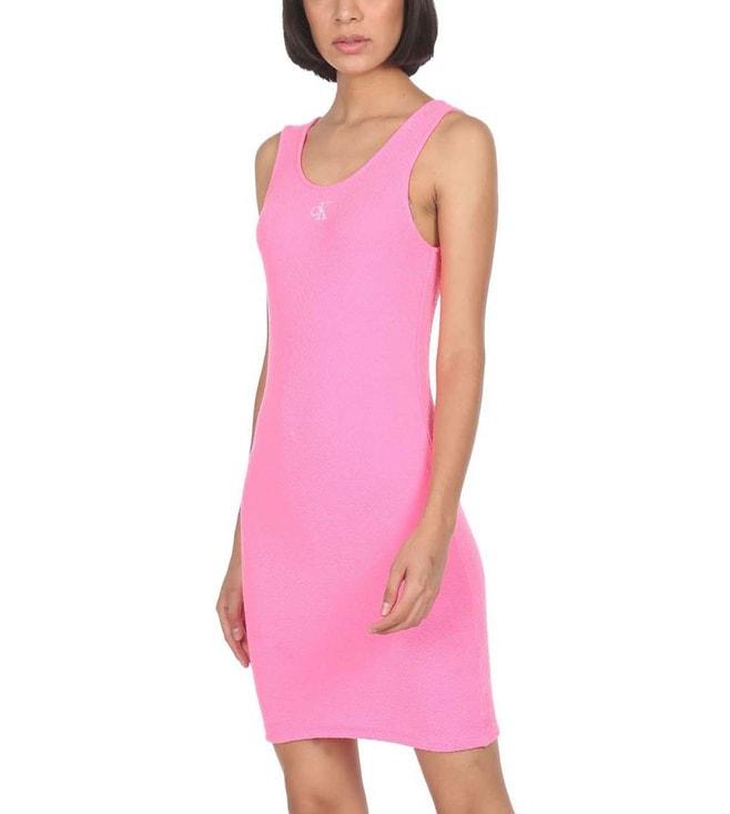 calvin klein jeans pink stacked curves dress