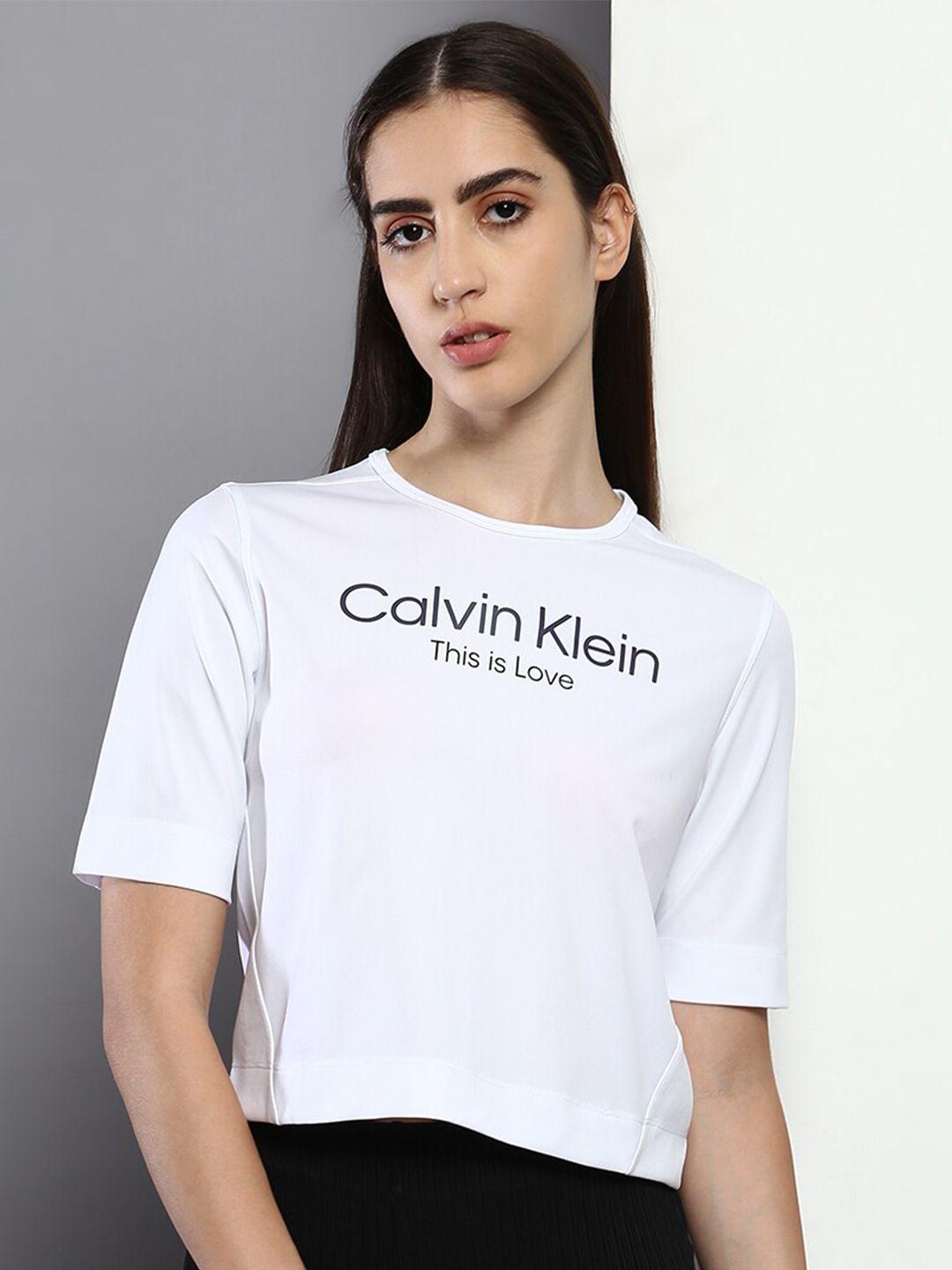 calvin klein jeans typography printed crop boxy t-shirt