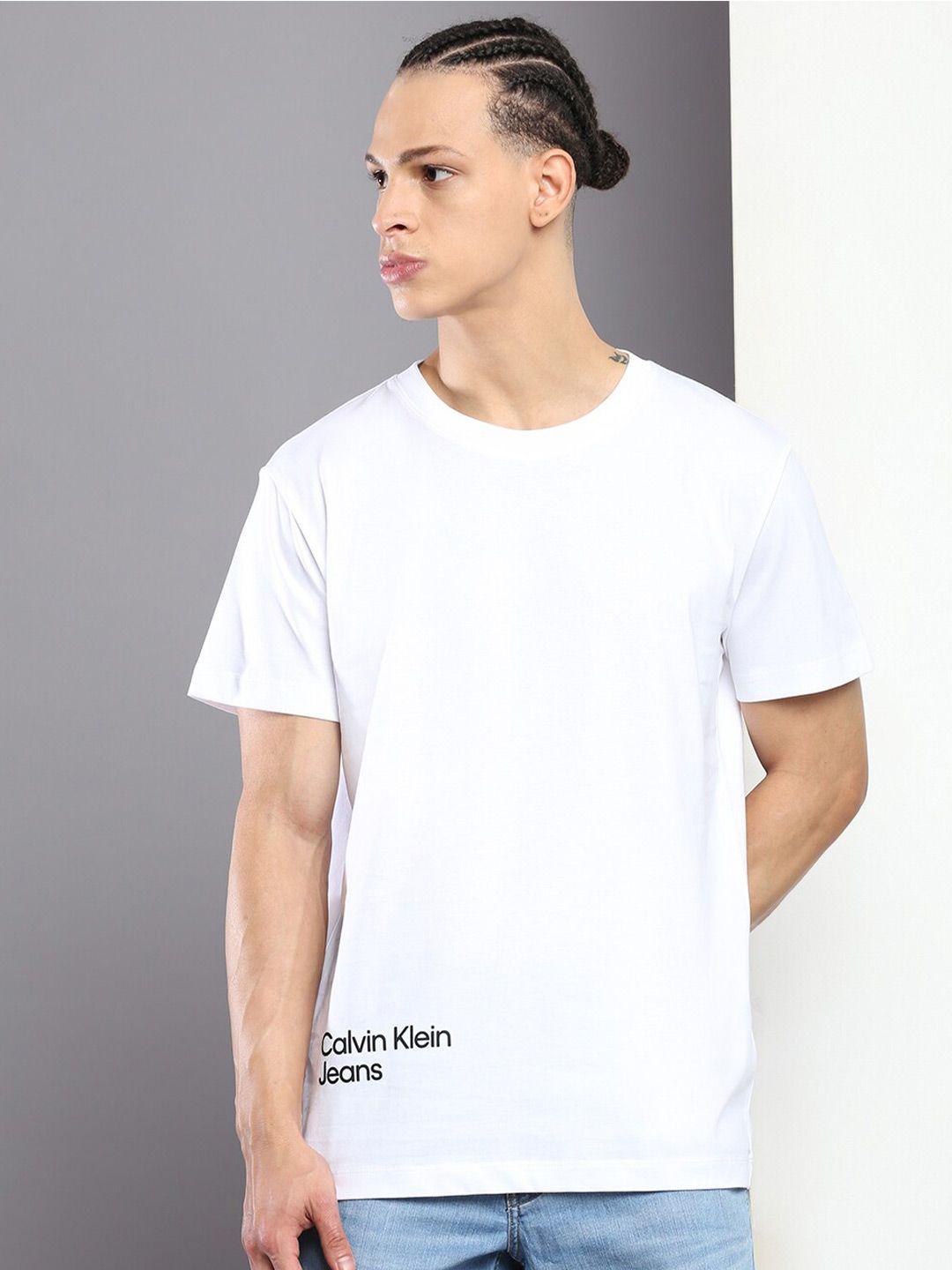 calvin klein jeans typography printed pure cotton t-shirt