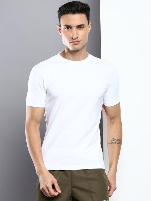 calvin klein jeans white cotton slim fit t-shirt