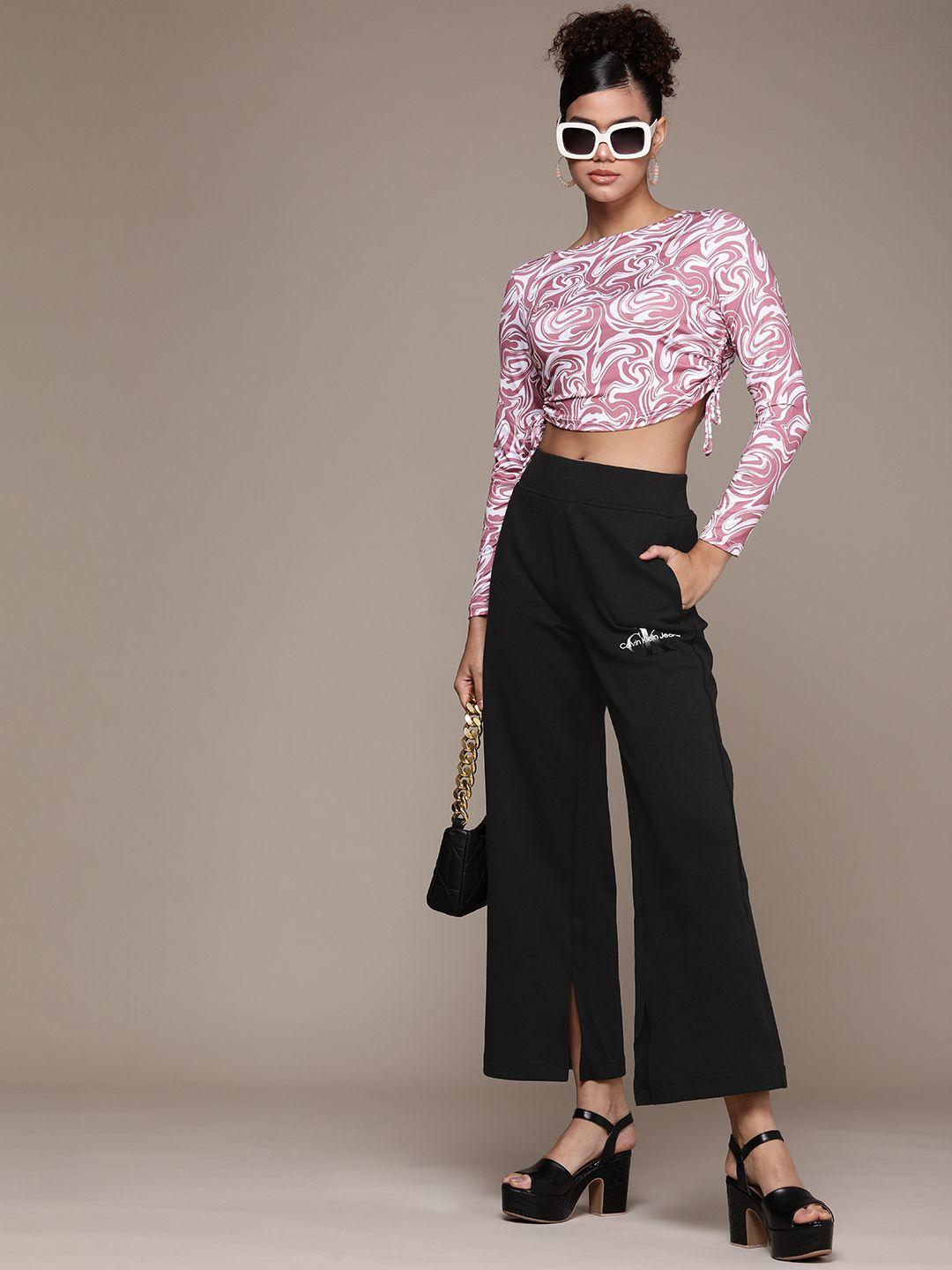 calvin-klein-jeans-women-black-brand-logo-embroidered-wide-leg-track-pants-with-side-slit