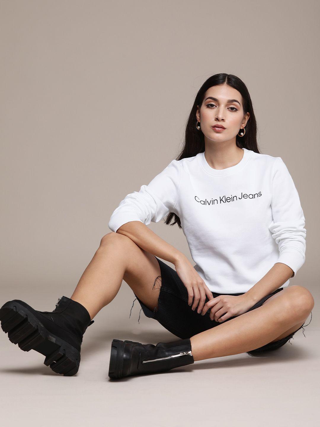 calvin klein jeans women brand logo typography sweatshirt