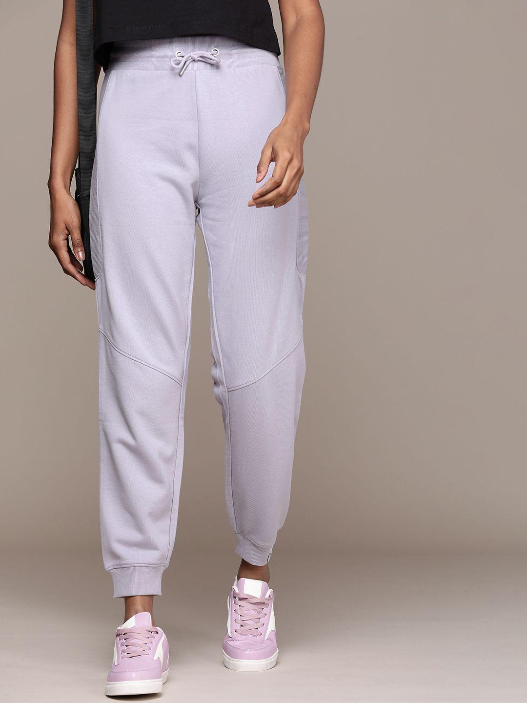 calvin klein jeans women solid regular fit mid-rise joggers