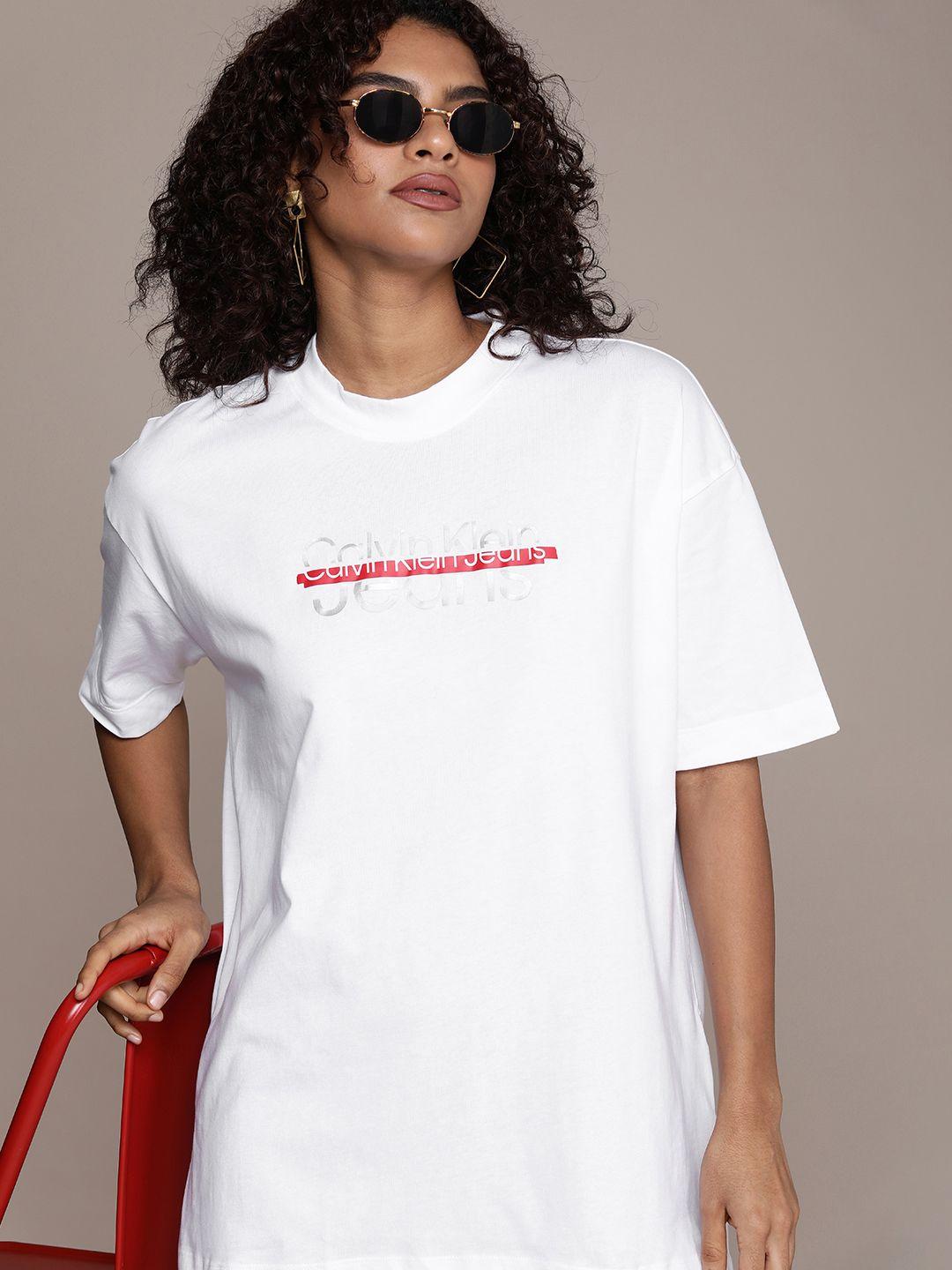 calvin klein jeans women typography printed t-shirt