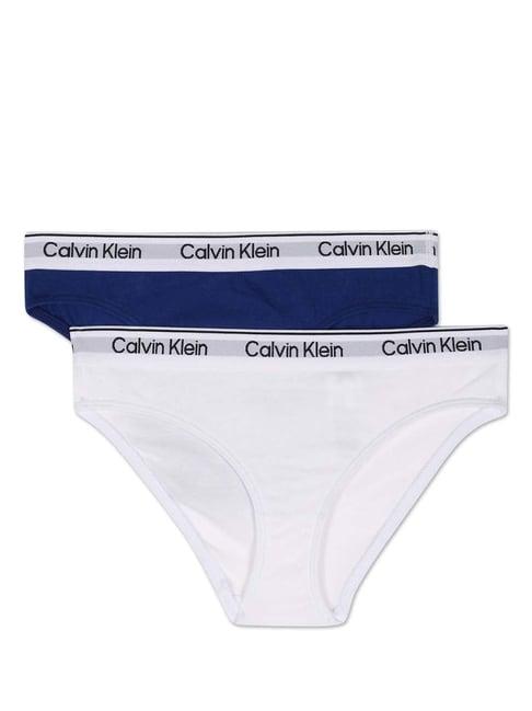 calvin klein kids multicolor cotton logo panty (pack of 2)