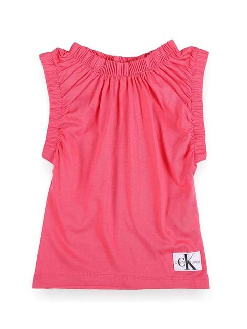 calvin klein kids pink cotton regular fit top