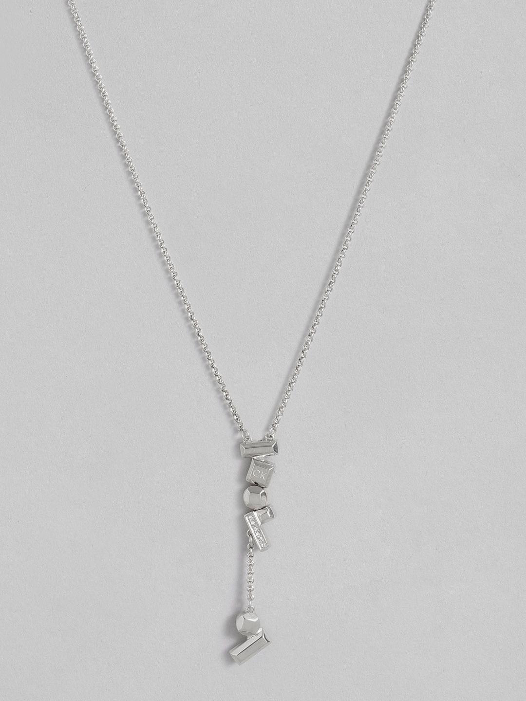 calvin klein luster stone stainless steel necklace