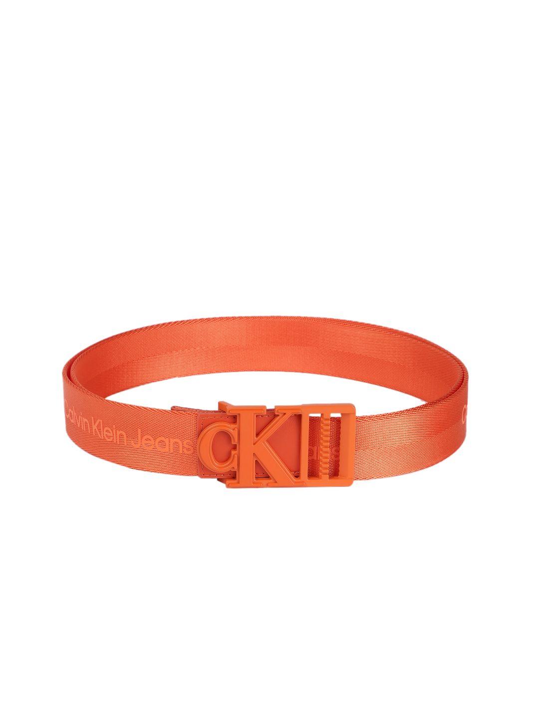 calvin klein men brand logo printed belt