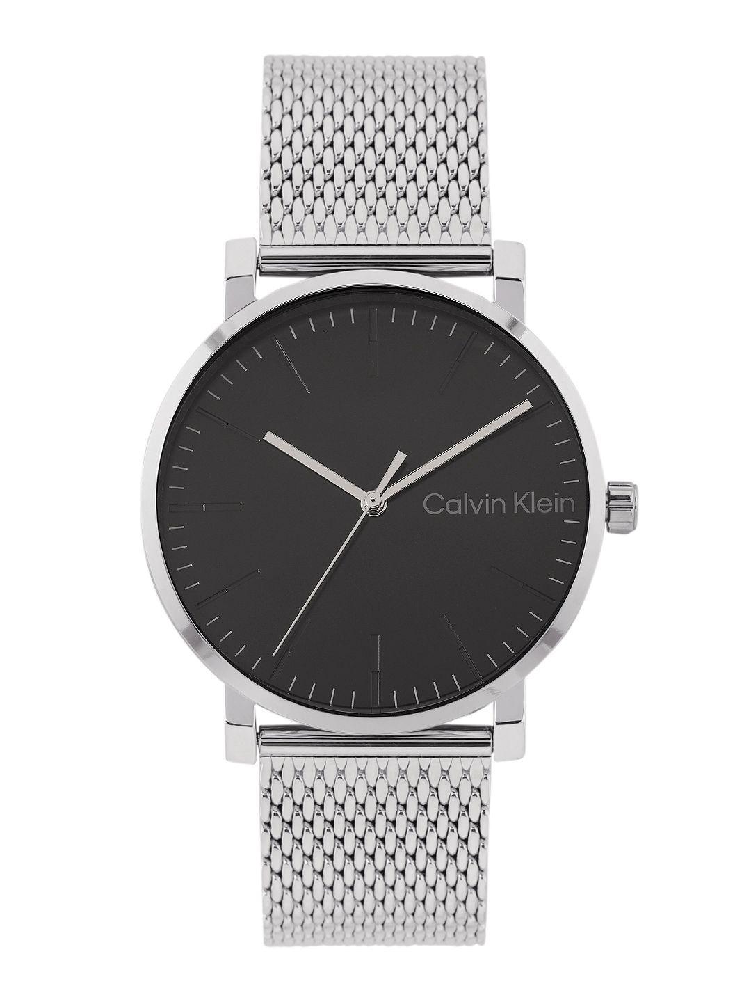 calvin klein men slate stainless steel bracelet style analogue watch 25200260